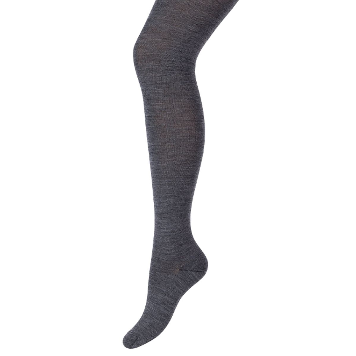 Gråmelert strømpebukse i ull/silke