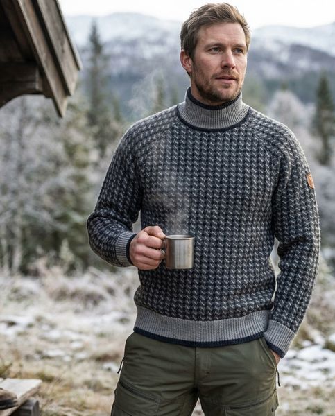 Hovedbilde Jølster ullgenser i grå  / blå - Unisex