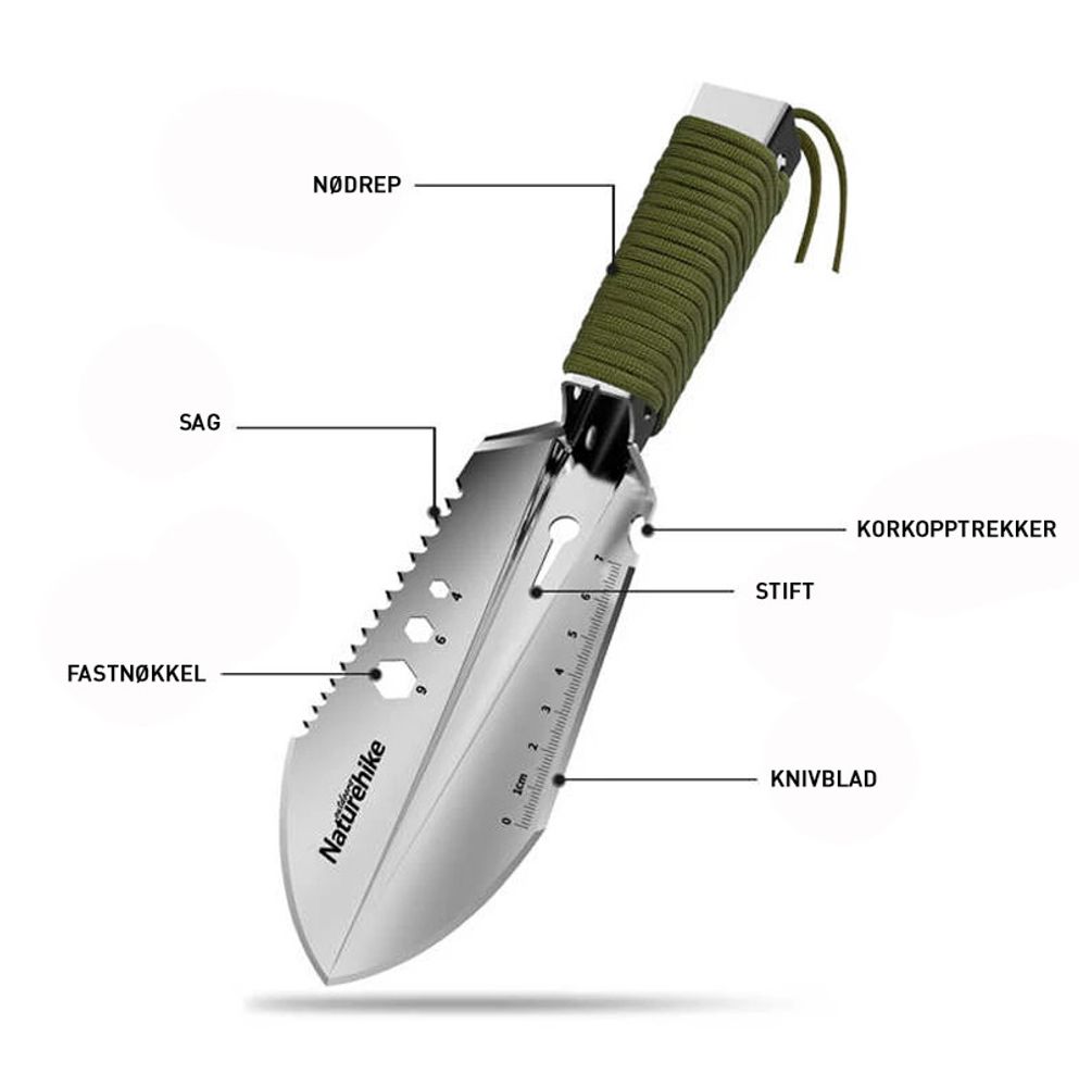 Multifunksjonell turspade 6i1