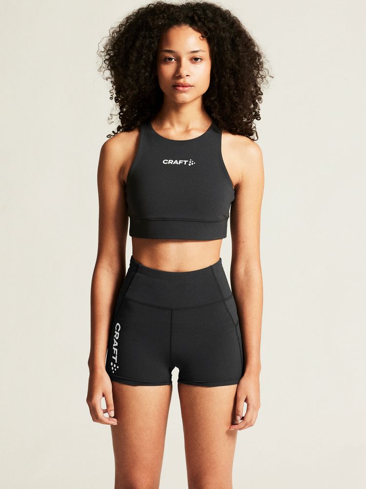 Sort treningstopp fra Craft - Rush 2.0 Crop Top