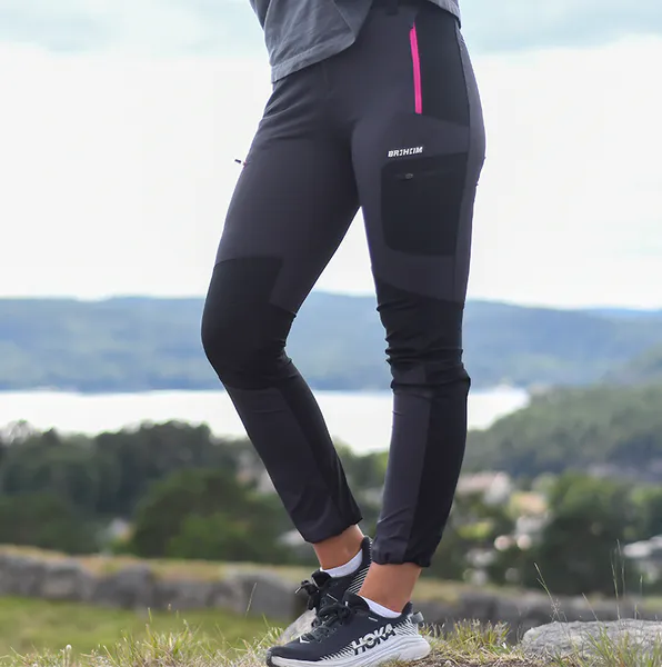 Hovedbilde Storhøi Turbukse Dame Grey med rosa zip