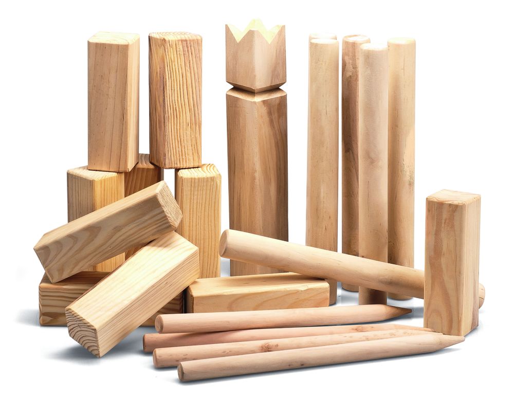 Kubb spill med bæreveske