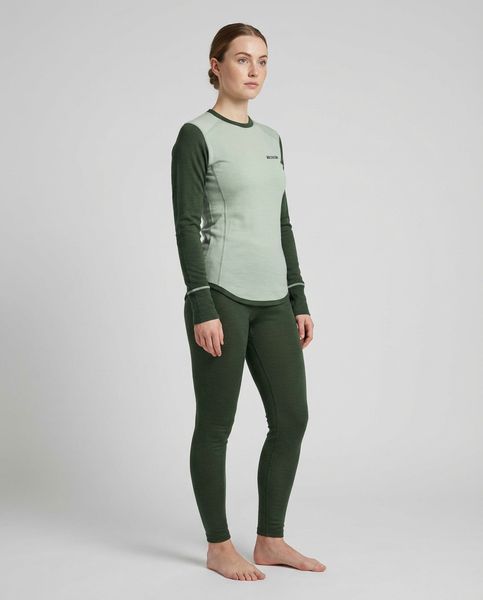 Hovedbilde Ullundertøy Stina Ulltrøye med rund hals til dame i Grønn