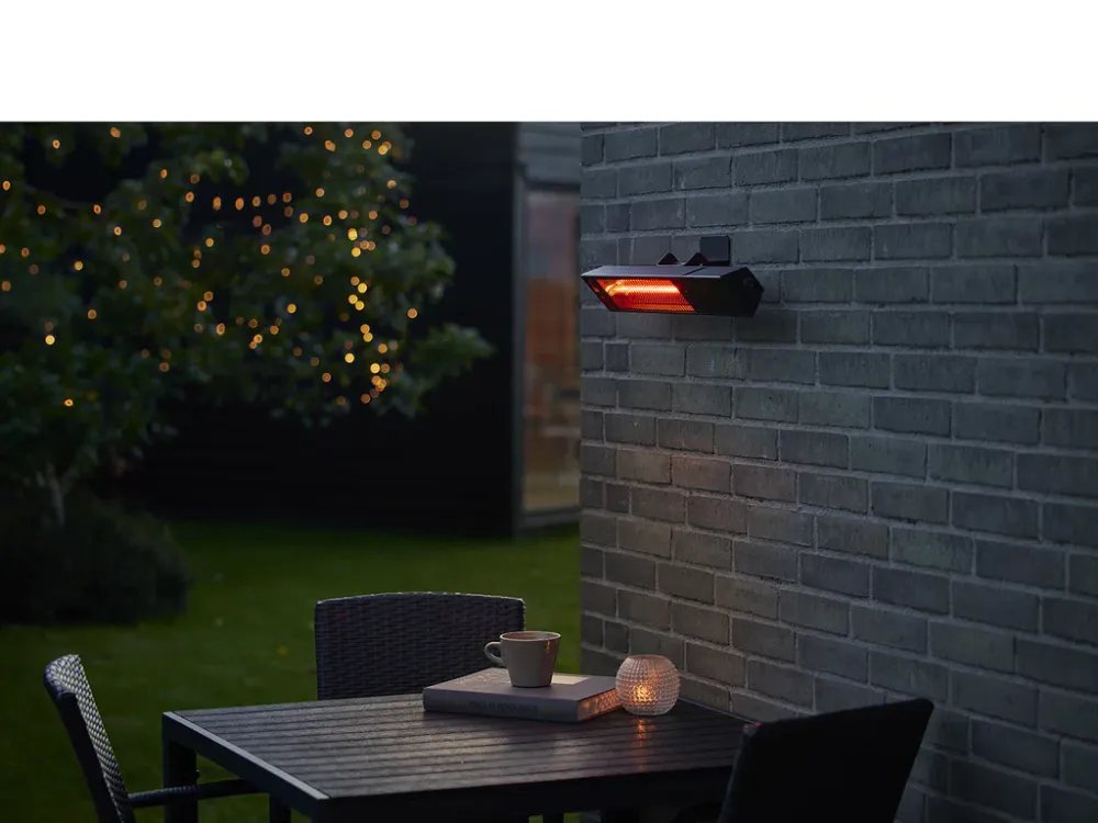 Nordic Sense Terrassevarmer for vegg 1500 watt Svart