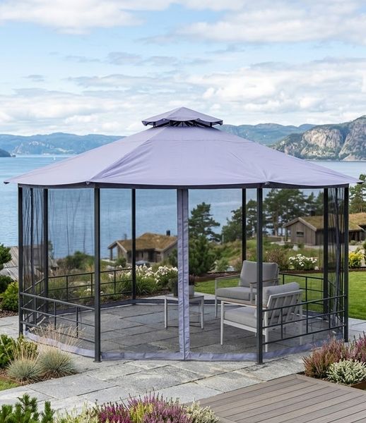 Hovedbilde Paviljong / lysthus 8 kantet med myggnetting 