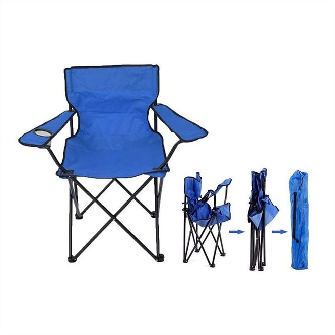 Hovedbilde sammenleggbar strandstol / campingstol blå