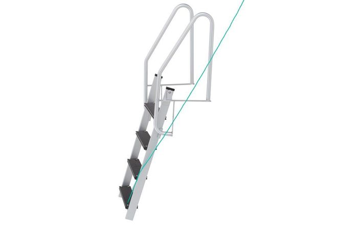 Hovedbilde Badetrapp - Bryggestige Foldbar Med 4 Trinn - Aluminium