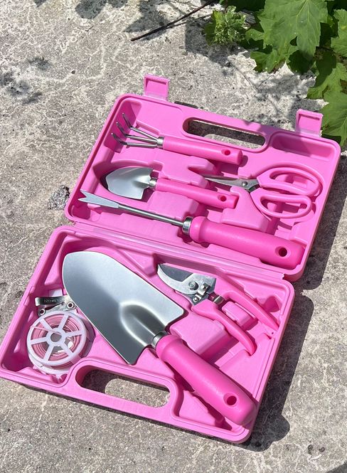 Hovedbilde Hageredskap 7 deler rosa