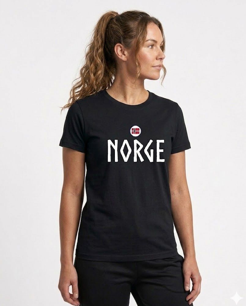 Norge t-shirt i sort - Perfekt til fotball-VM