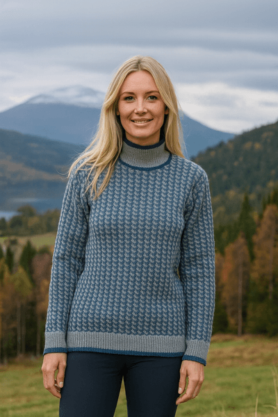 Hovedbilde Jølster ullgenser i grå  / blå - Unisex