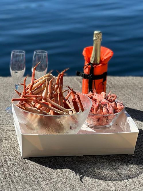 Hovedbilde Redningsvest til flaske + Cooltray serveringsbrett